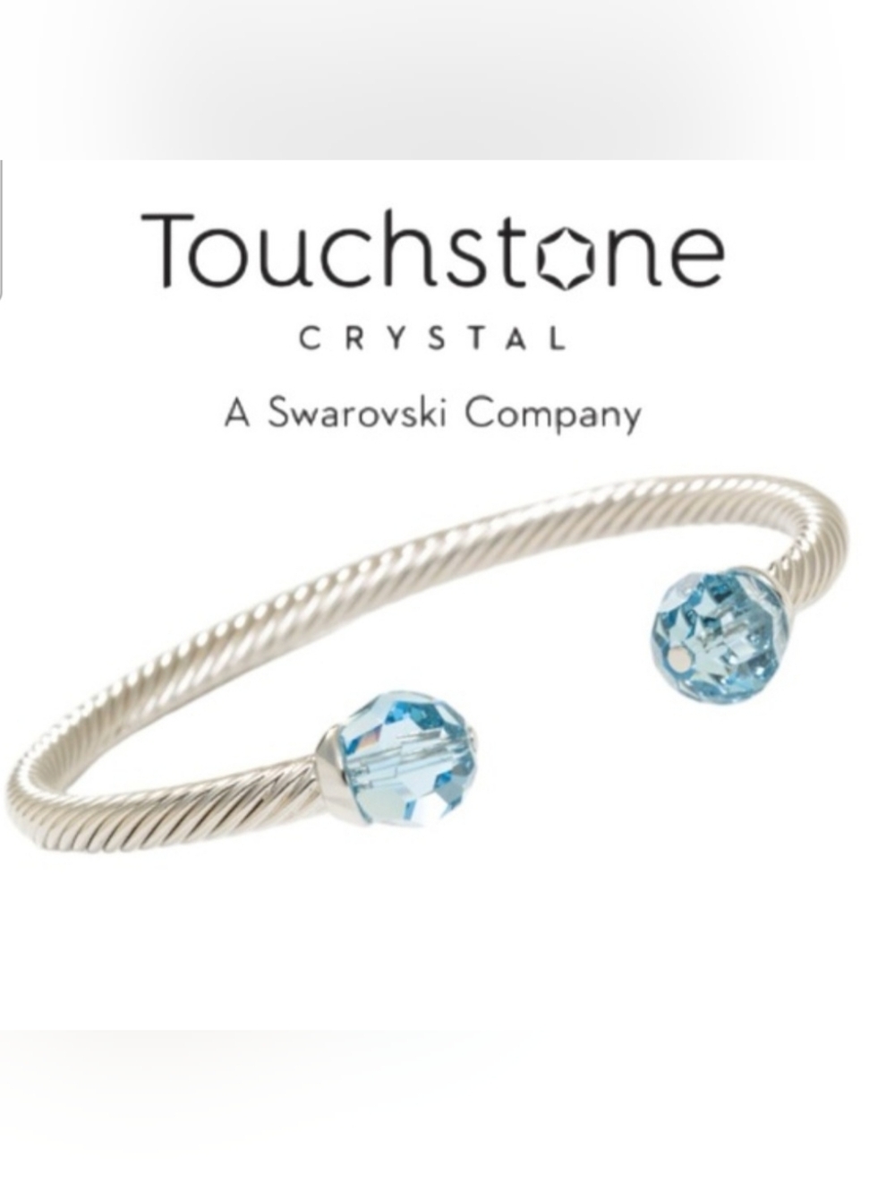 Touchstone Crystal With a Twist Bracelet Swarovski;  Aquamarine